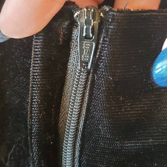 Vintage 90s Black Dress Set Scalloped Edge Classic LBD Sweetheart Neckline Sz S - Picture 6 of 9